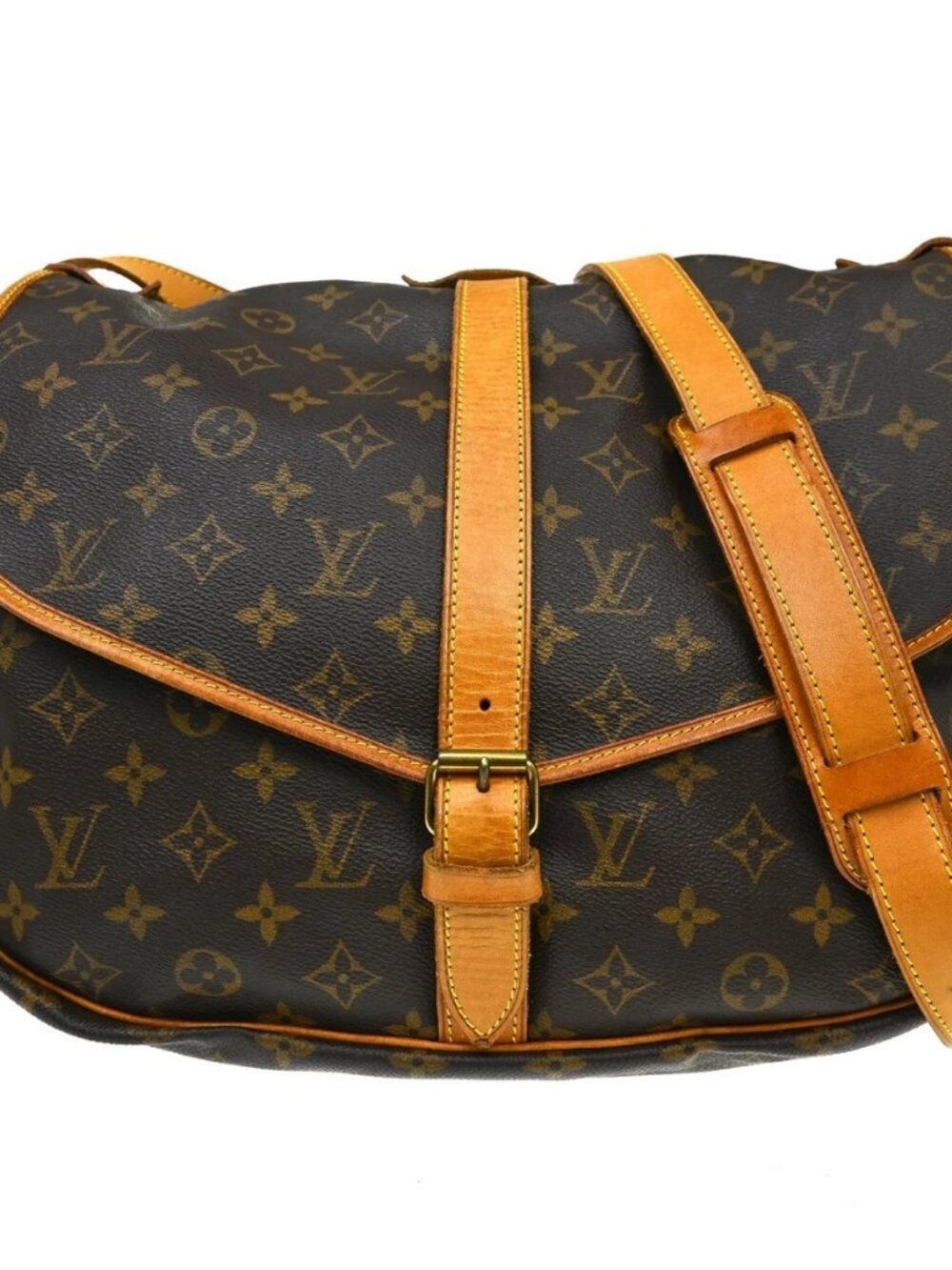Best06 LOUIS VUITTON SAUMUR 35 SHOULDER BAG MONOGRAM M42254 MB0977 YQ09251